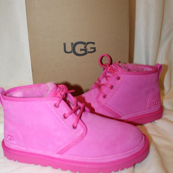UGG Shoes - NIB UGG WOMEN NEUMEL TAFFY PINK SUEDE SHEARLING LINED LACE UP ANKLE WINTER BOOTS
